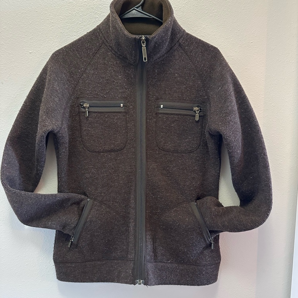 Prana Brown Full-Zip Jacket with Pockets. Very warm.